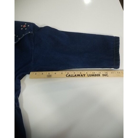 Dreams Vintage Women's Jumpsuit Size L Denim Studded Snap Elastic Playsuit Rompe - Picture 14 of 16